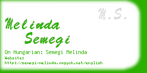 melinda semegi business card